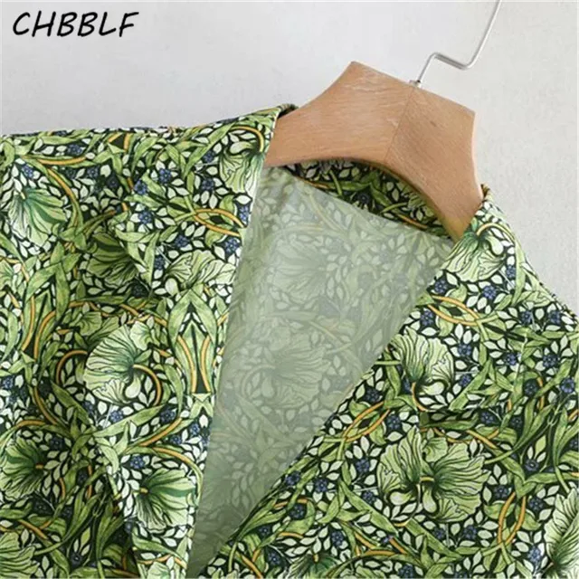CHBBLF women floral print playsuits bow tie sashes notched collar pockets female casual rompers summer chic jumpsuits XDN8769 4