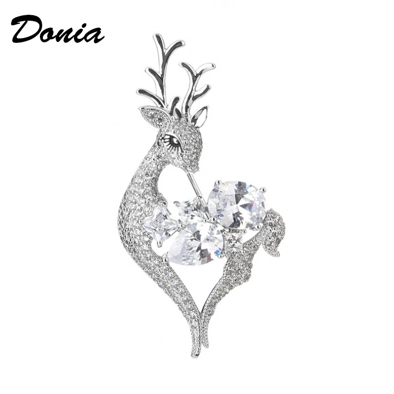 

Donia Jewelry Luxury Korean version of the micro-inlaid AAA zircon deer brooch female high-end clothing accessories brooch