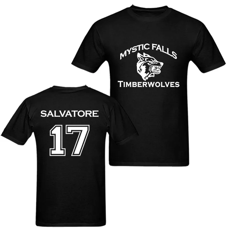 Летние Повседневное Salvatore 17 футболка Для женщин год рождения вампира Дневники