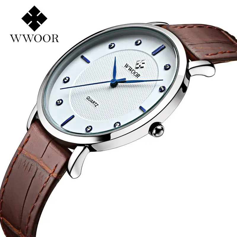 2016 роскошные Брендовые мужские часы ультра тонкие из натуральной кожи кварцевые