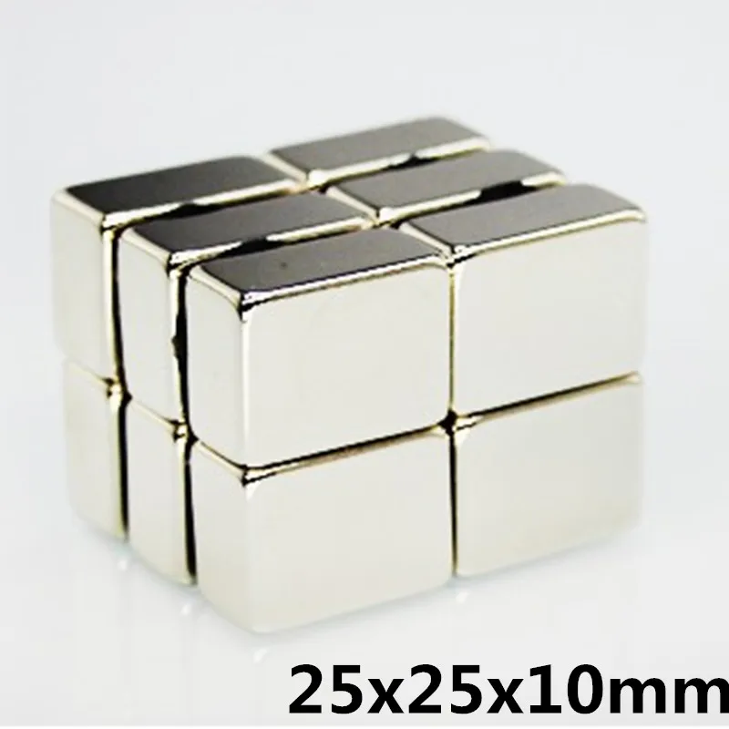1 шт 25x25x10 мм N35 супер сильный Малый 25*25*10 неодимовые магниты редкоземельных мощный