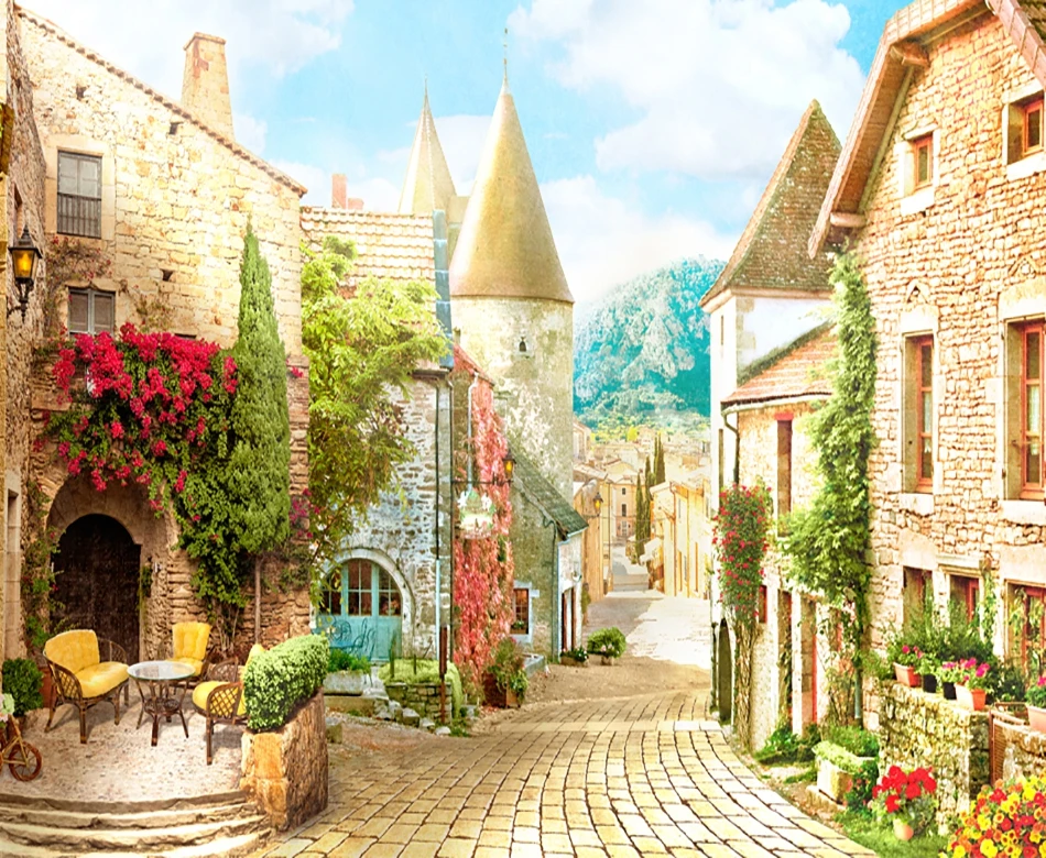 Роскошные китайские 3D затемняющие шторы на окна с красивыми пейзажами