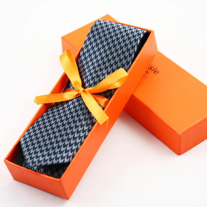 Brand New Fashion Designer Jacquard Houndstooth Skinny Slim Necktie Swallow Gird Narrow Tie Microfibre Nano Waterproof Men Gift |