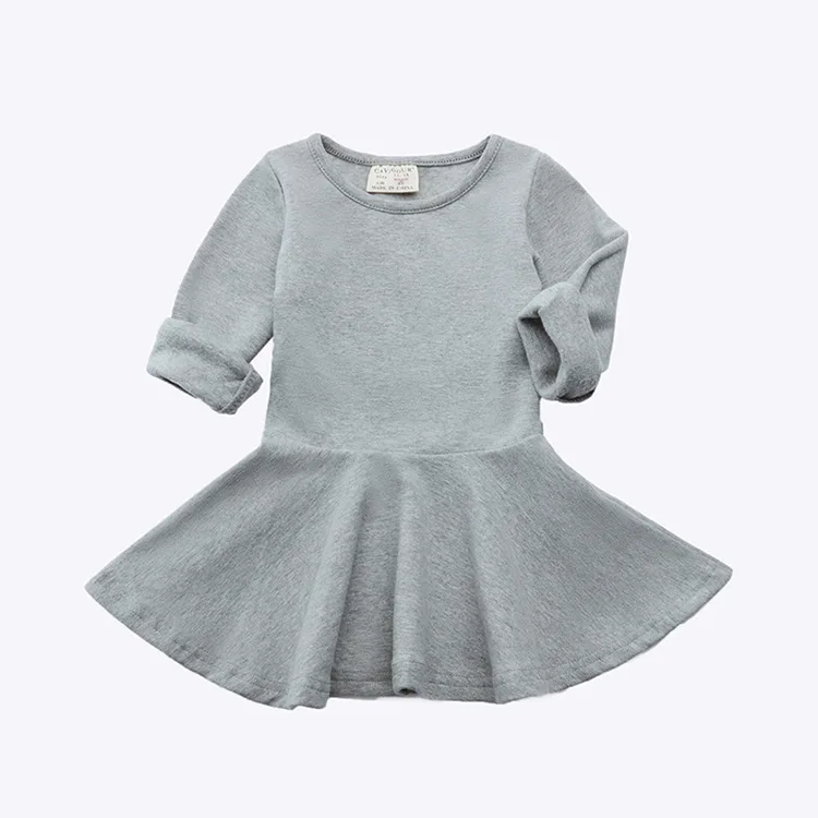 

Spring Autumn Girls Casual Pure Cotton Falbala Long-sleeved Dress T-thirts Free Shipping New Full England Style Above Knee, Mini