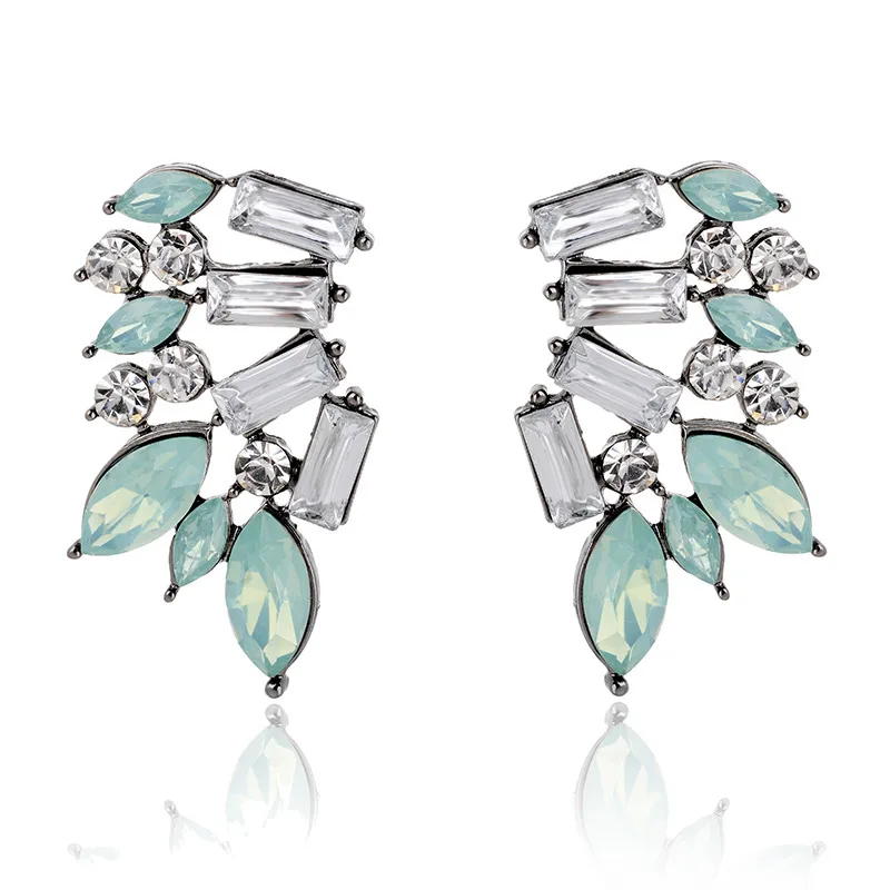 Серьги LUBOV Angel Wings элегантные женские акриловые камни Смола серьги-гвоздики эффектные для женщин и девочек Горячая Распродажа вечерние ювелирные изделия - Окраска металла: opal blue