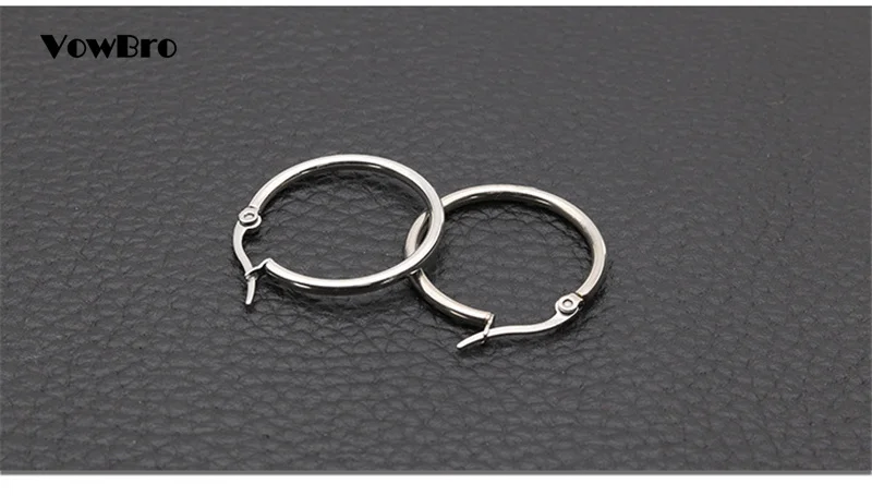 VowBro pendientes Mujer серьги-кольца из нержавеющей стали золотой/Серебряный Цветной Круг Серьга баскетбольное кольцо для женщин/девушек ювелирные изделия