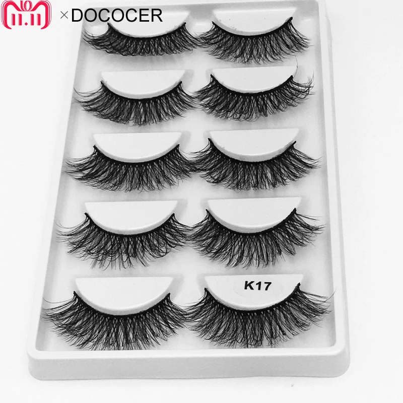 NEW 5 pairs mink eyelashes natural false 3D lashes makeup soft fake eyelash extension hand made eyeashes | Красота и здоровье