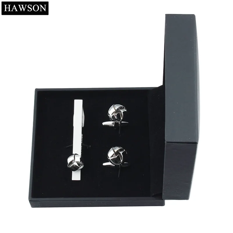 Мужской комплект из запонок и зажима для галстука|knot cuff link|tie clip setcuff links |