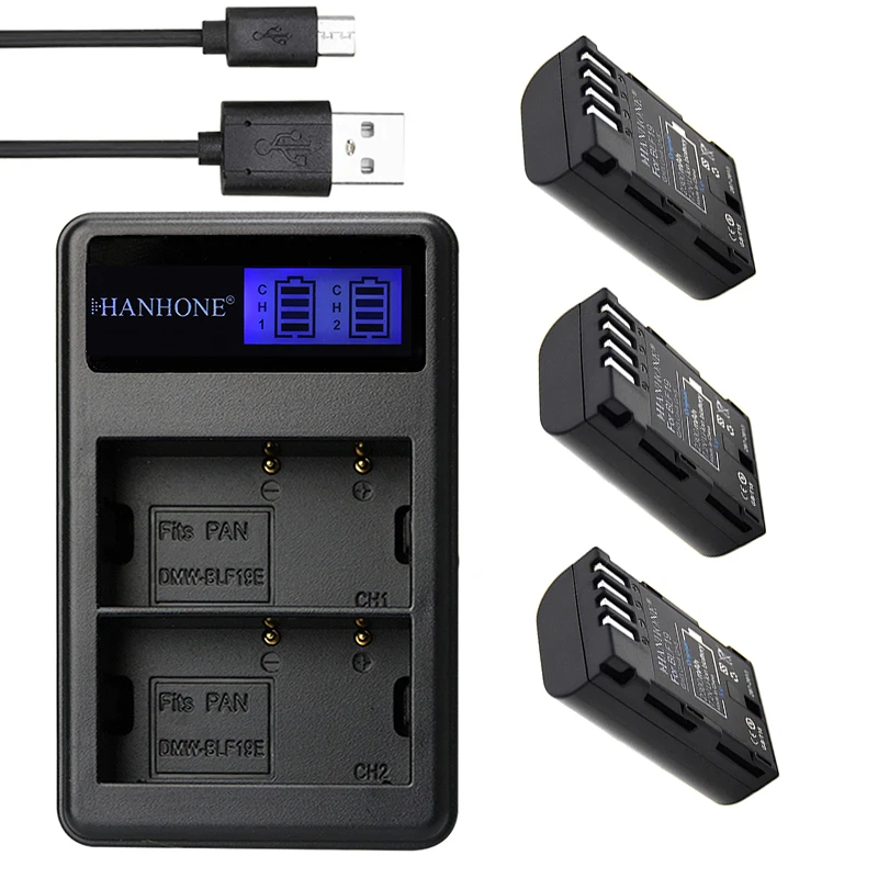 3 шт. 2300 мАч Φ BLF19 BLF19E BLF19PP аккумулятор + светодиодное двойное зарядное устройство