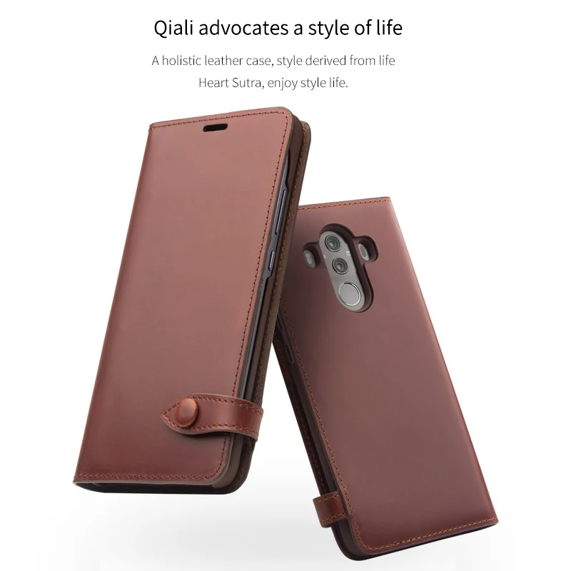 QIALINO флип-чехол из натуральной кожи для Huawei Mate 10 модная роскошная сумка на