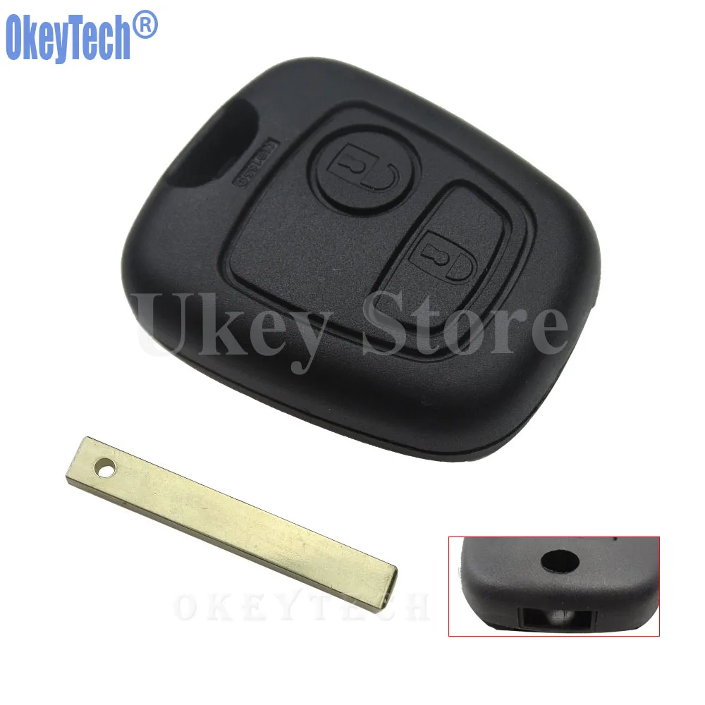 OkeyTech 2 кнопочный чехол для Peugeot 107 207 307 407 106 206 306 406 без канавки лезвие VA2 бесплатная