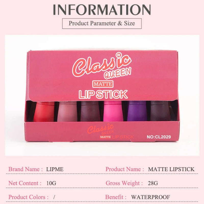 

Lipsticks Matte Waterproof Velvet Lip Stick 18 Colors Sexy Red Brown Pigments Matte Lipsticks