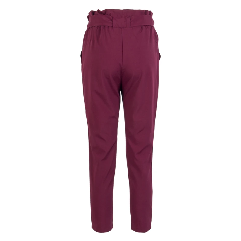 Женские модные повседневные брюки с высокой талией и бантиком на завязках тонкие