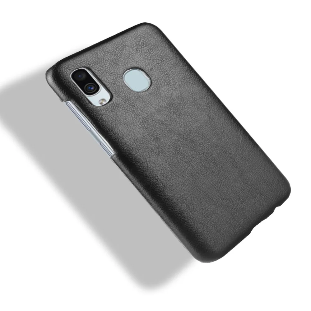 Для Samsung Galaxy A40 A 40 чехол ретро искусственная кожа с рисунком Litchi жесткий для SM A405F