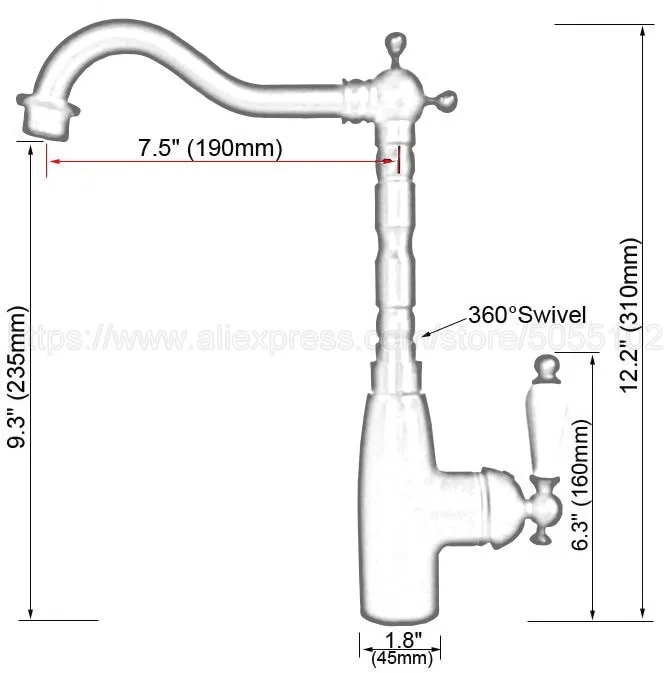 Античная красная медная раковина для ванной комнаты кран горячей и холодной воды