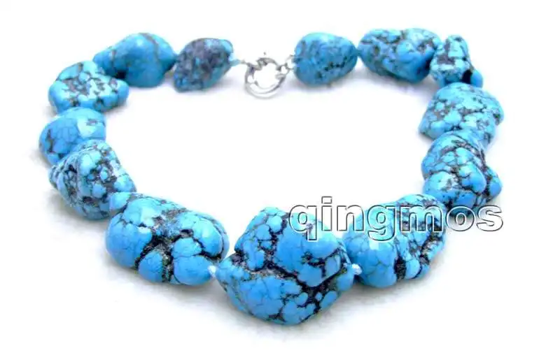 

BIG NATURAL 20-30mm BAROQUE BLUE Stone 18" NECKLAC-nec6011 Wholesale/retail Free shipping