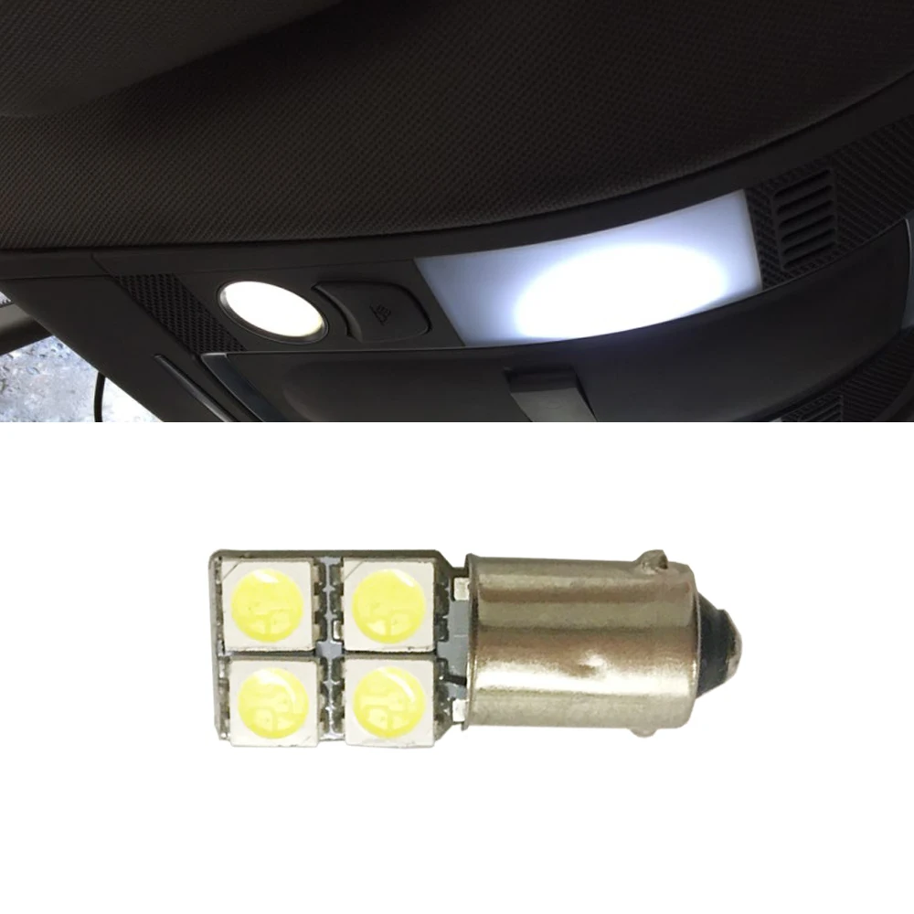 Автомобильный авто светодиодный BA9S canbus T4W W5W Canbus 4 5050 smd ba9s H6W T11 светильник без