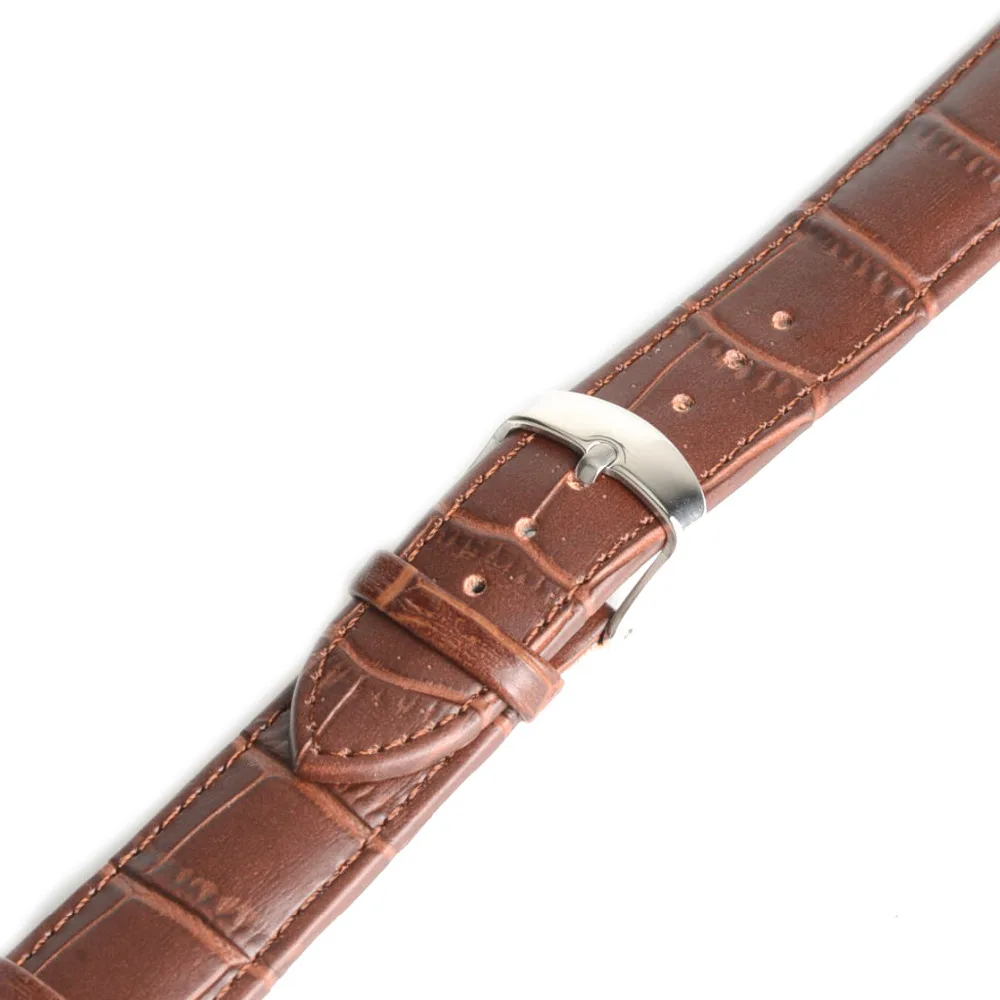 20 мм унисекс часы из натуральной кожи ремешок браслет Темно Коричневый Ремешки