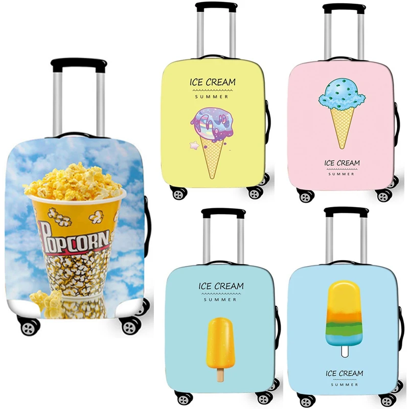 

18-32 Inch New Printed Ice Crean Suitcase Cover For Kids Boys Girls Trolley Case Protective Cover Elastic Travel Cases Cover