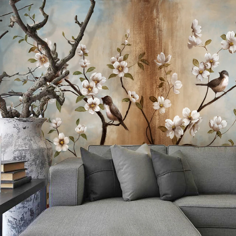 Фото на заказ 3d обои винтажная картина маслом для гостиной спальни задний фон