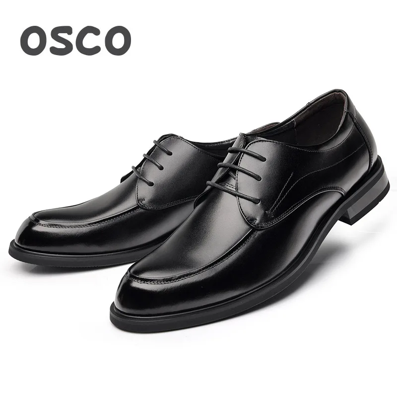 OSCO/сезон весна-осень Мужская обувь деловая повседневная из натуральной кожи