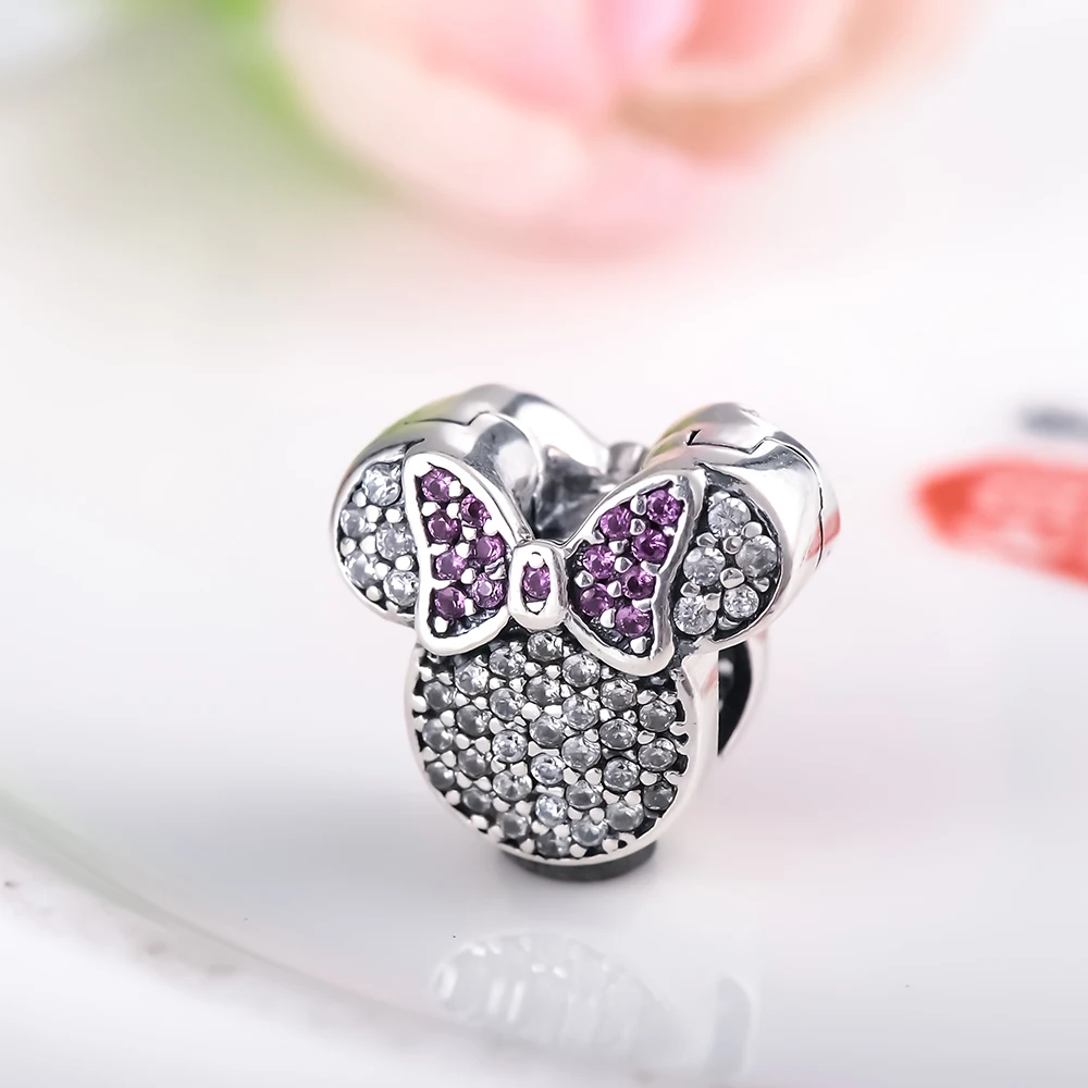 Suplush Real 100% 925 Sterling Silver AAA CZ Stones Cartoon Charms Beads Fit Original Pandora Bracelets Jewelry Making PSMB0748 | Украшения