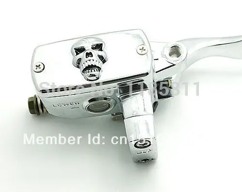 Motorcycle Chrome 1&quot 25mm Skull Hand Brake Master Cylinder Clutch Levers For Kawasaki Yamaha Suzuki Atv Scooter Offroad | Автомобили и