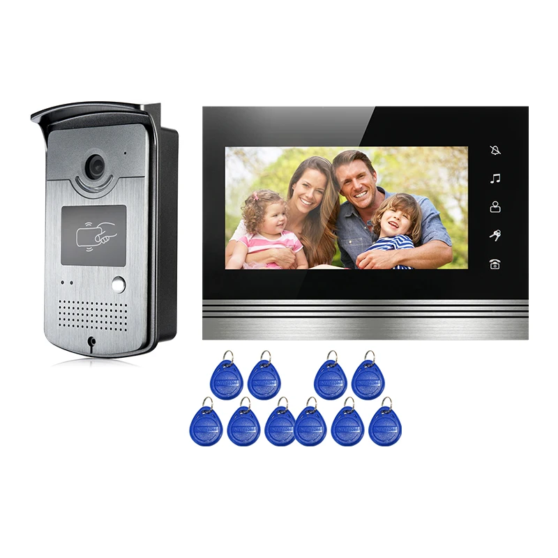 Бесплатная доставка Новый 7 &quotсенсорный экран видео домофон система 1 монитор +