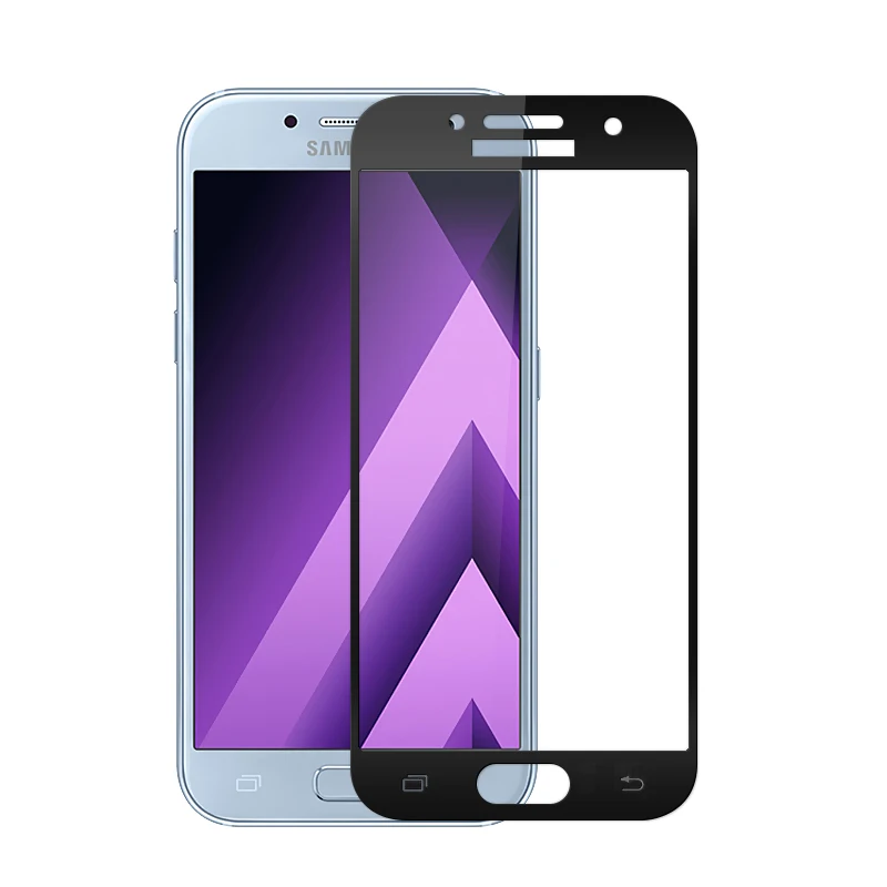Закаленное стекло 9H 2.5D с полным покрытием Защита экрана для Samsung Galaxy A7 2017 Duos A720 A720F