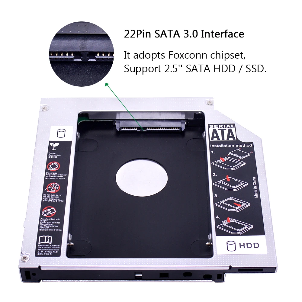 Чип CHIPAL Foxconn PATA IDE SATA 3 0 2nd HDD Caddy 12 7 мм для 2 5 ''SSD корпус ноутбука DVD ROM CD Optibay|Корпус