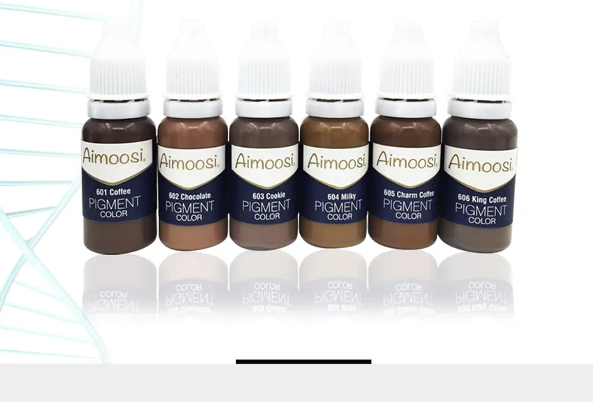 Aimoosi пигменты для перманентного макияжа для татуажа бровей, микроблейдинг, чистые пигментные чернила для глаз, цвет 15 мл/флакон, косметический макияж для красоты