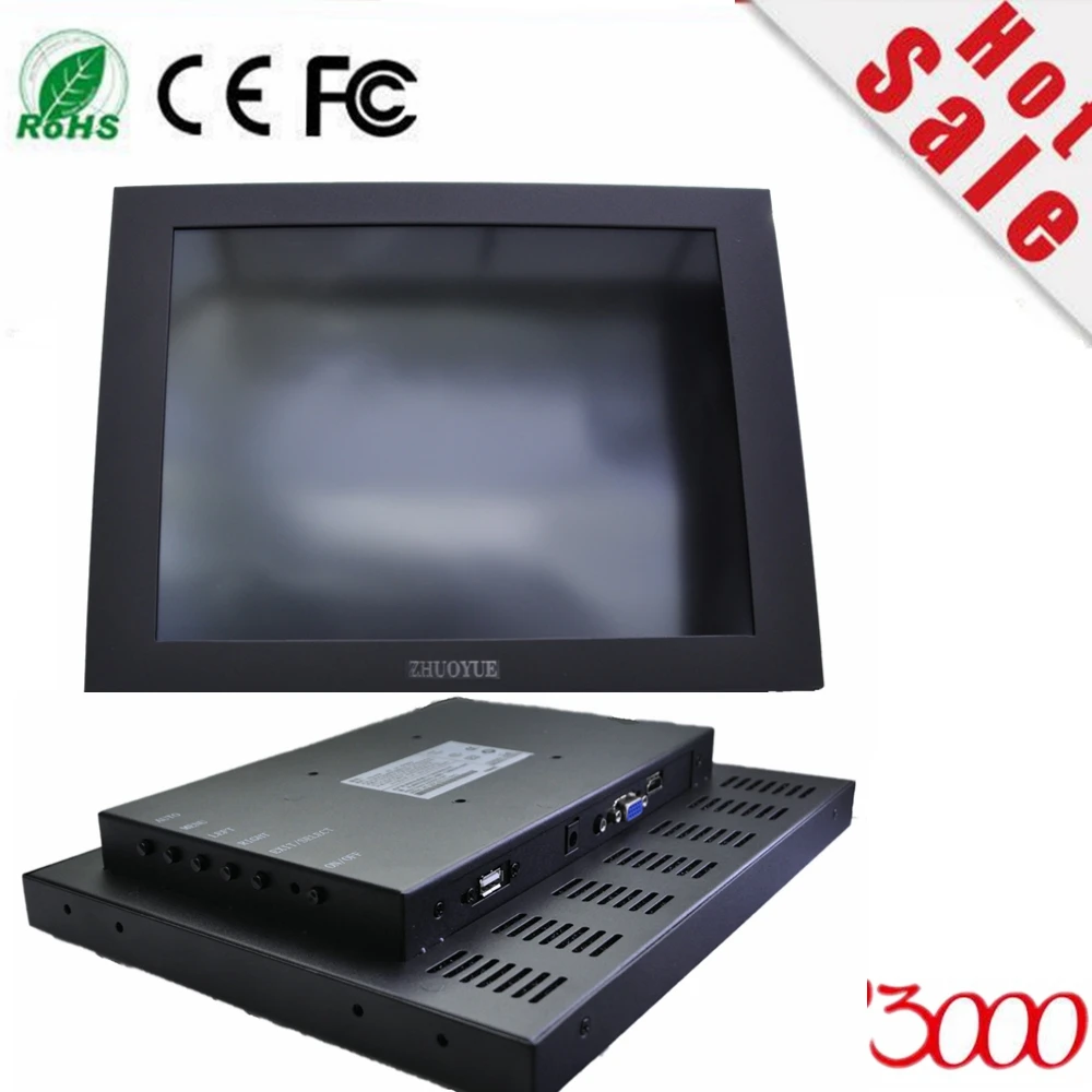 

Hmi Panel Computer 12" 4:3 Open Frame Metal Casing Waterproof Industrial Vga Hdmi Dc12 Input Usb Resistive Touch Screen Monitor