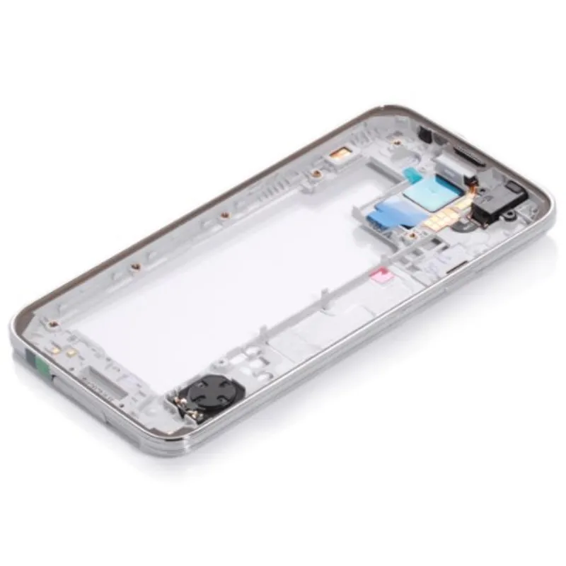 Оригинальный корпус средней рамки + крышка камеры для Samsung Galaxy S5 G900F G900FD с двумя sim