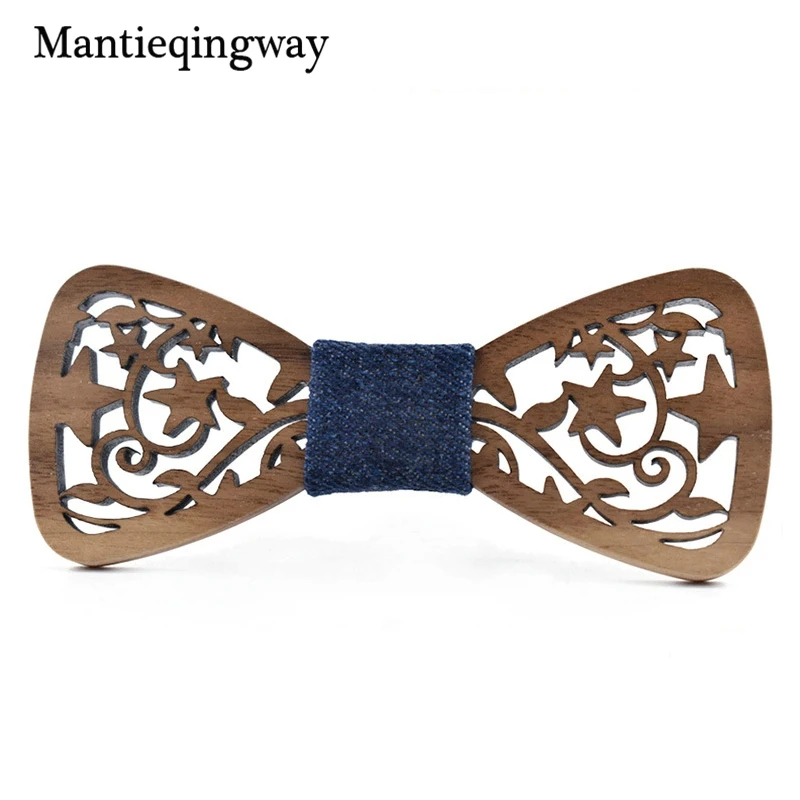 Mantieqingway большой деревянный галстук бабочка для мужчин классические деревянные