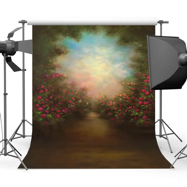 

Viny Photography Background floral Background Photography Red Flower Backdrop for Photo Studio Props Y-086
