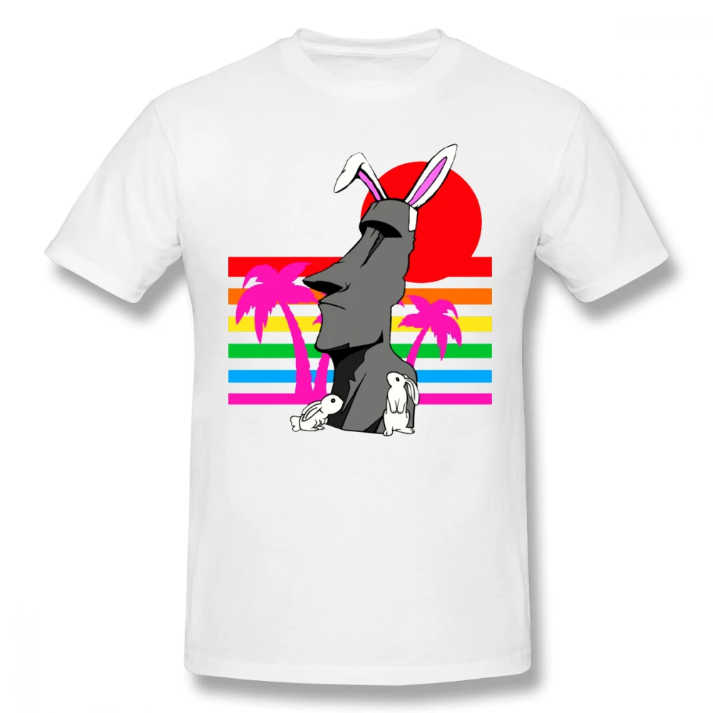 Easter Island Mystery Vaporwave Aesthetic T-shirt For Men Plus Size Custom Group Tshirt | Мужская одежда