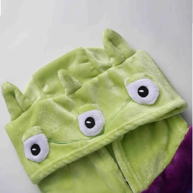 Кигуруми 2018 осень Monester три глаза университет Салли Onesie для взрослых капюшон