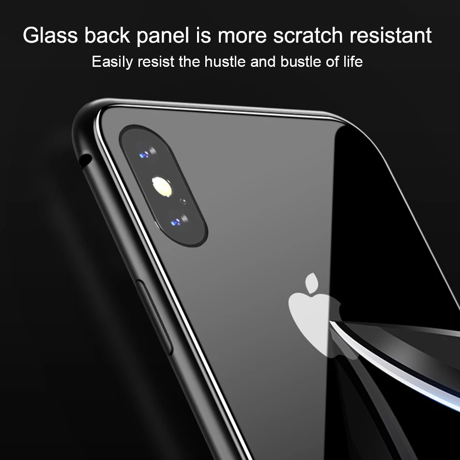 OLAF 360 магнитный адсорбционный чехол для iPhone X XR XS MAX 7 6 6s закаленное стекло задняя