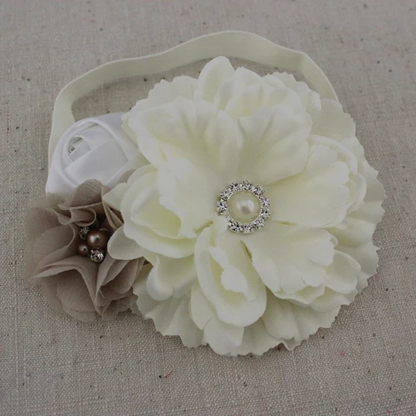 1 комплект цвета слоновой кости белые тканевые пионы цветы пояс для маленьких