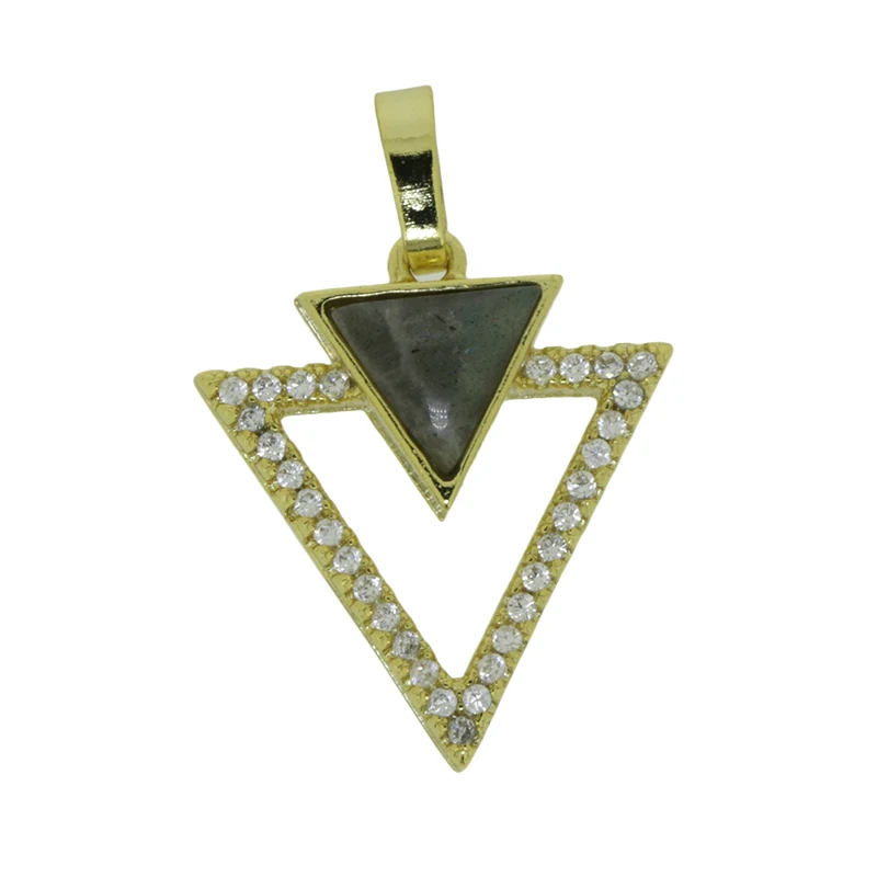 5 шт./лот треугольные детали для подвесок белые кубические циркониевые шарики