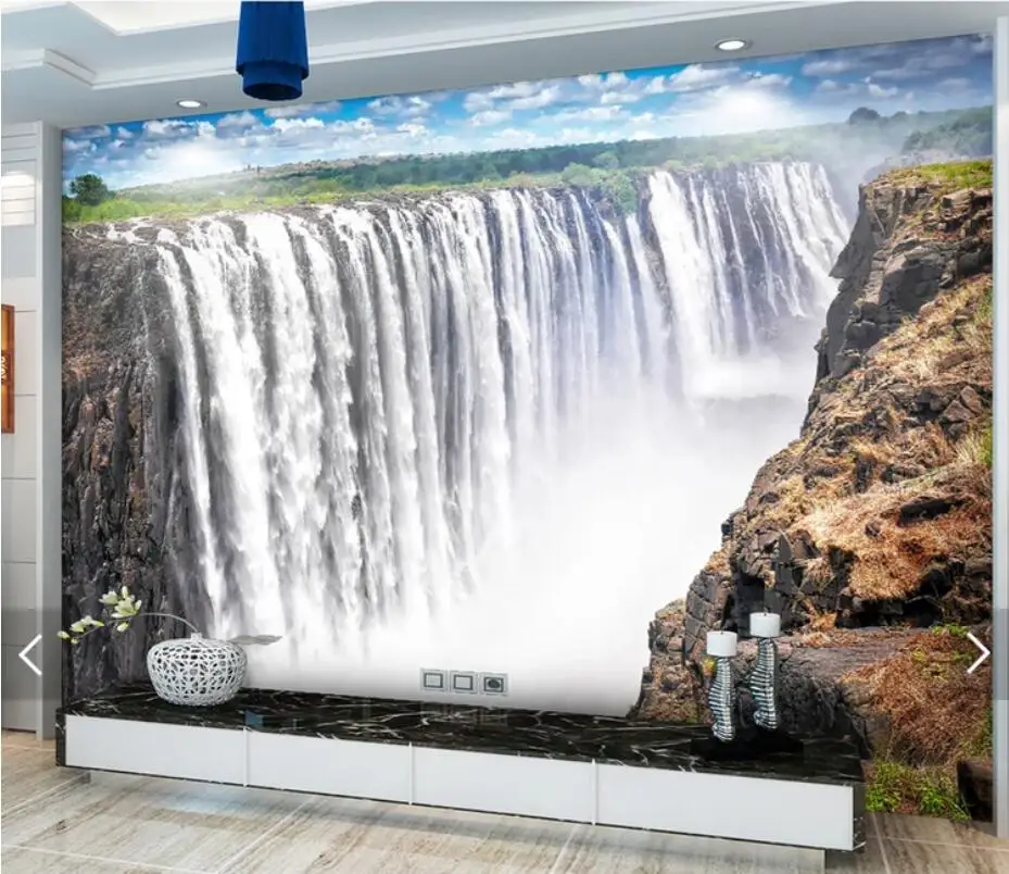 3D лес фотообои с водопадом стены Бумага s обои для стен природа хлопковое полотно