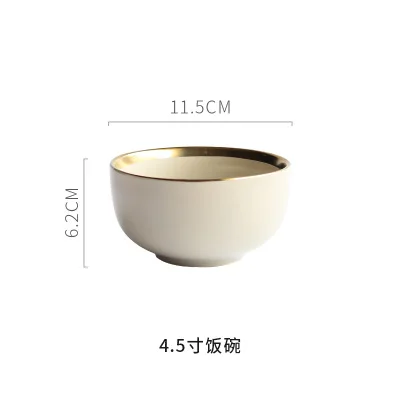 Gray Small Bowl Нордическая Золотая оправа, керамические стейки, западное блюдо, китайские тарелки, домашние блюда, креативная фарфоровая тарелка, фруктовое блюдо, десертная посуда - Цвет: Gray Small Bowl
