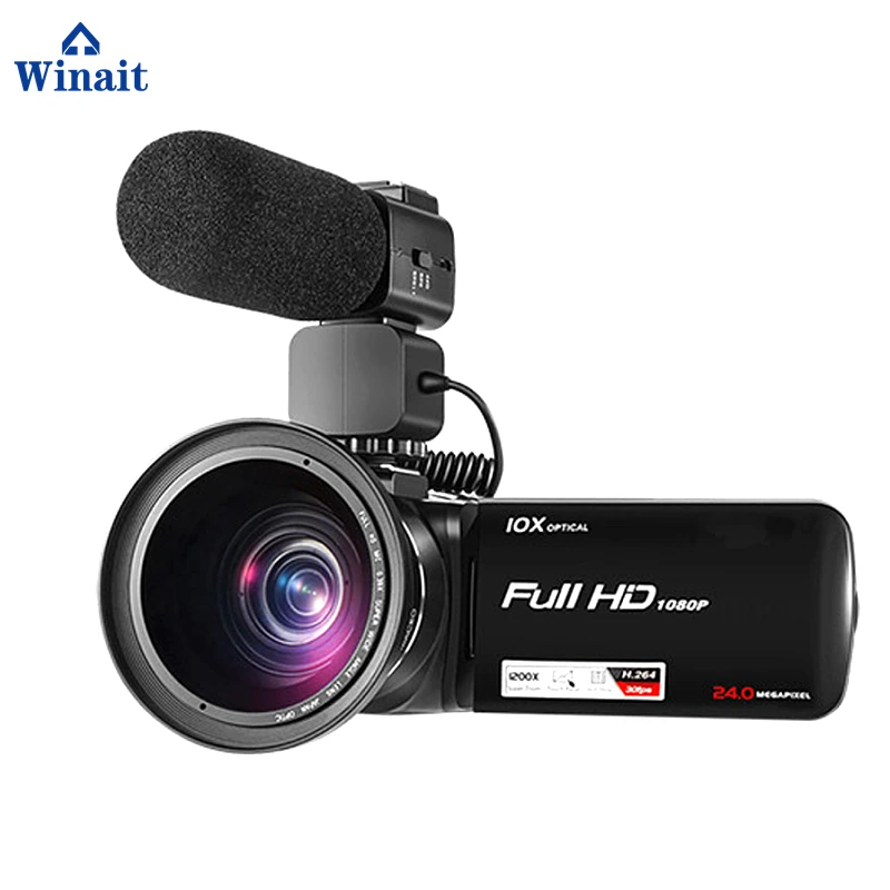 Winait full hd 1080p 10x оптический зум Цифровая видеокамера с сенсорным экраном 3 0 дюйма и