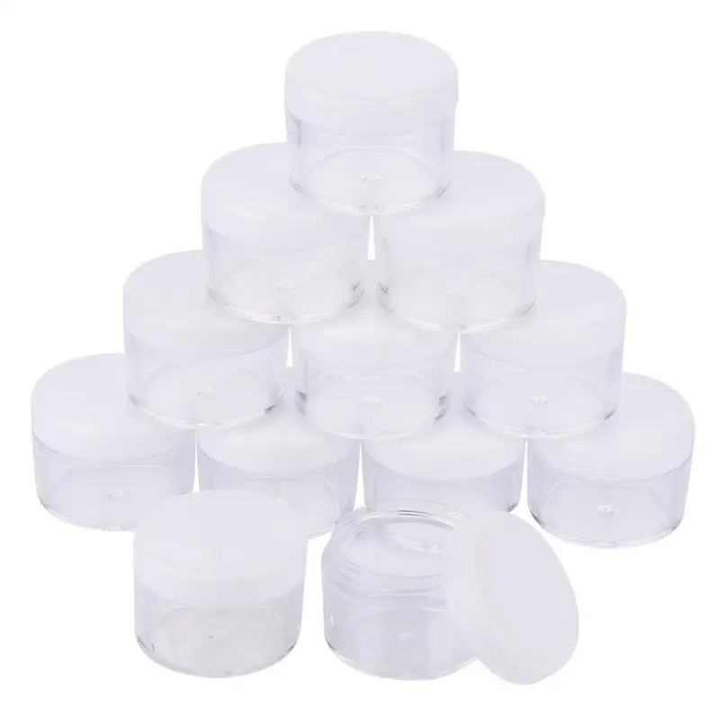 White 20 г Бутылочки для косметики, чехол для крема с круглым дном, бутылка для образцов крема, бутылка для маски для лица, круглый чехол, 12 шт - Цвет: White