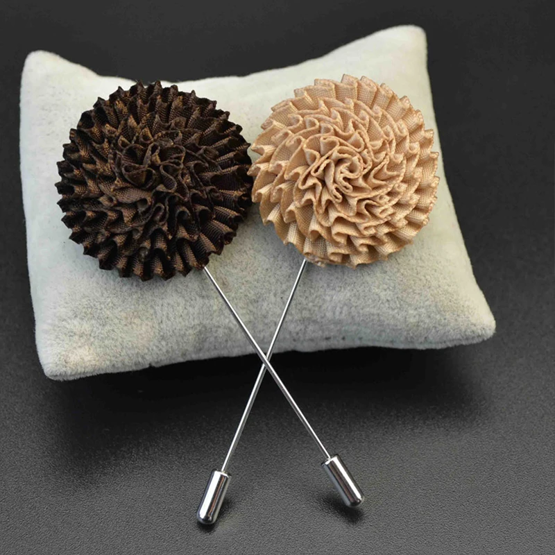 Мужская многослойная брошка Mdiger разноцветная тканевая ручной работы с