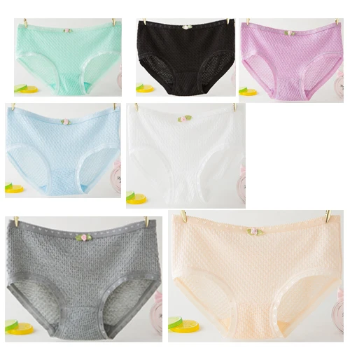 7 pcs Новинка, 7 шт./лот, трусики, женское нижнее белье, сексуальные трусики, трусы для девочек, цветочное нижнее белье, стринги, Calcinhas, шорты, женские трусы - Цвет: 7 pcs