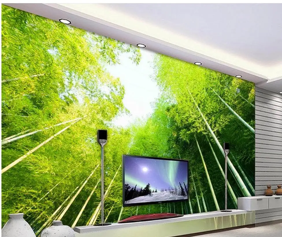 Фотообои на заказ настенные 3d обои с бамбуковым фоном для ванной комнаты