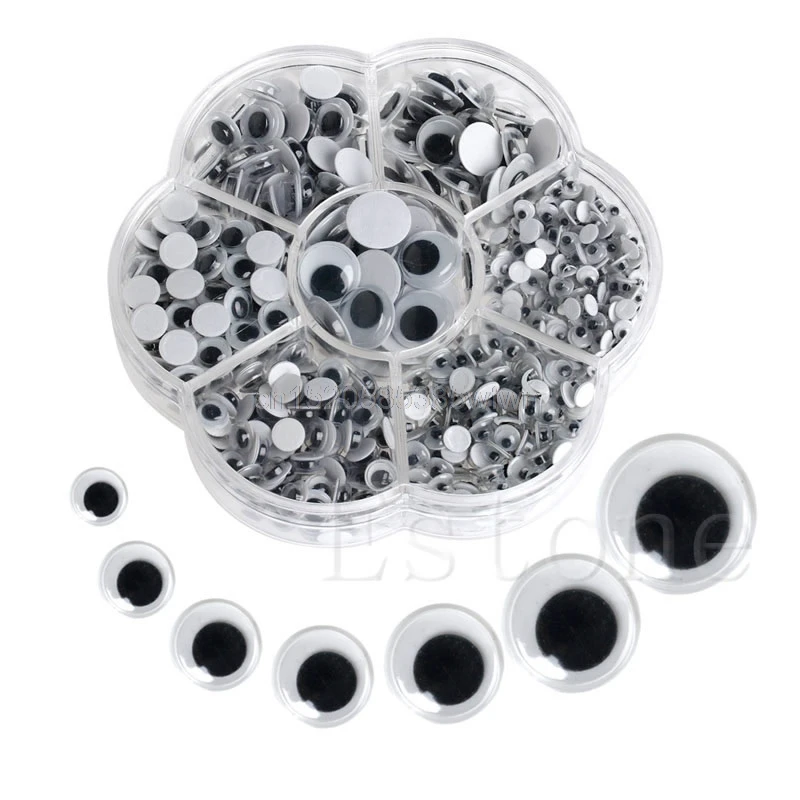 Горячая новинка 700 шт 7 размеров Сделай Сам круглый самоклеющийся Wiggly Googly Eyes для