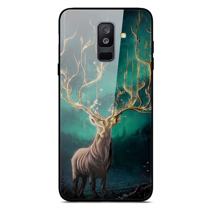 Для samsung Galaxy A6 Plus чехол из закаленного стекла с изображением планеты Космос чехол-накладка для samsung A6 Plus A605F+ жесткий чехол из поликарбоната