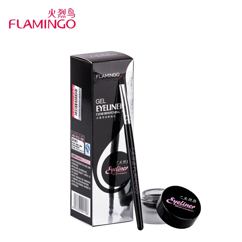 Косметическая гелевая подводка для глаз макияж фламинго стойкая мягкая черная